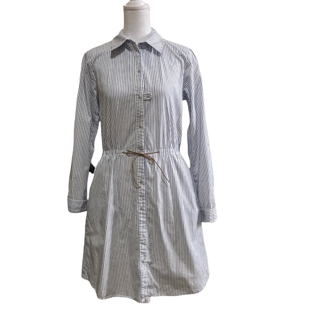 Donna Degnan Shirt Dress Blue White Stripe - Picture 1 of 6
